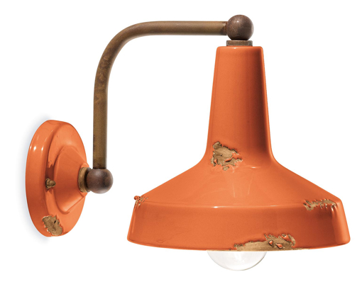 Immagine di Vintage applique  wall lampvintage arancio  vintage orange - 1 x max 53w e27 - ip20