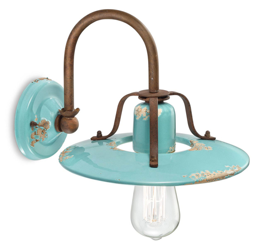 Immagine di Country applique  wall lampvintage azzurro  vintage light blue - 1 x max 77w e27 - ip20