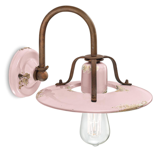 Immagine di Country applique  wall lampvintage cipria   vintage pink  - 1 x max 77w e27 - ip20