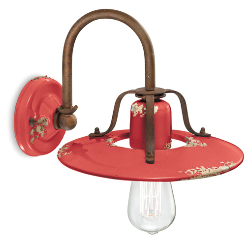 Immagine di Country applique  wall lampvintage rosso  vintage red - 1 x max 77w e27 - ip20