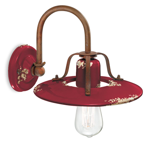 Immagine di Country applique  wall lampvintage bordeaux  vintage bordeaux - 1 x max 77w e27 - ip20