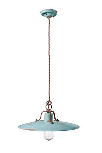 Immagine di Country sospensione d.40  pendant d.40vintage azzurro  vintage light blue - 1 x max 77w e27 - ip20