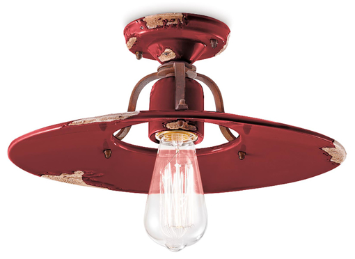 Immagine di Country plafoniera d.40  ceiling lamp d.40vintage bordeaux  vintage bordeaux - 1 x max 77w e27 - ip20