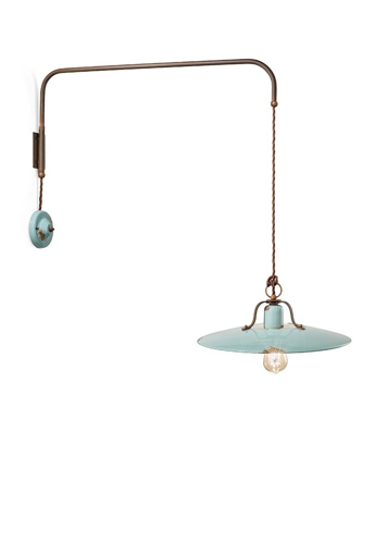 Immagine di Country applique d.40  wall lamp d.40vintage azzurro  vintage light blue - 1 x max 77w e27 - ip20