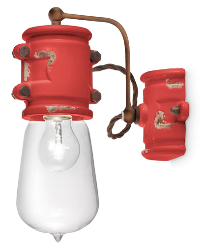 Immagine di Urban applique  wall lampvintage rosso  vintage red - 1 x max 77w e27 - ip20