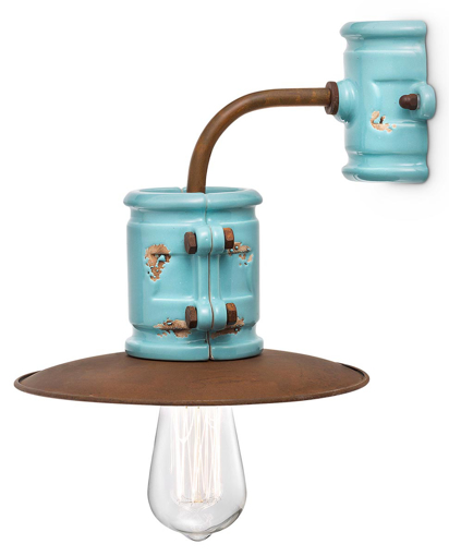 Immagine di Urban applique d.25  wall lamp d.25vintage azzurro  vintage light blue - 1 x max 77w e27 - ip20