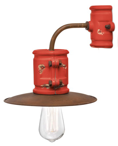 Immagine di Urban applique d.25  wall lamp d.25vintage rosso  vintage red - 1 x max 77w e27 - ip20