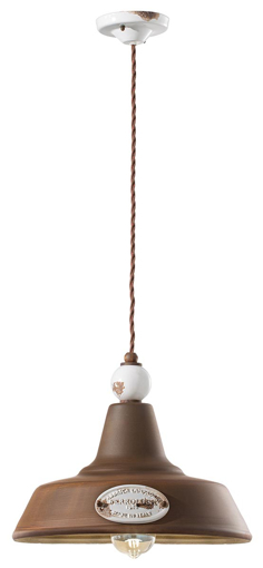 Immagine di Grunge sospensione anticata d.35  pendant d.35vintage bianco  vintage white - 1 x max 77w e27 - ip20