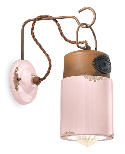 Immagine di Industrial applique  wall lampvintage cipria   vintage pink  - 1 x max 30w e27 - ip20