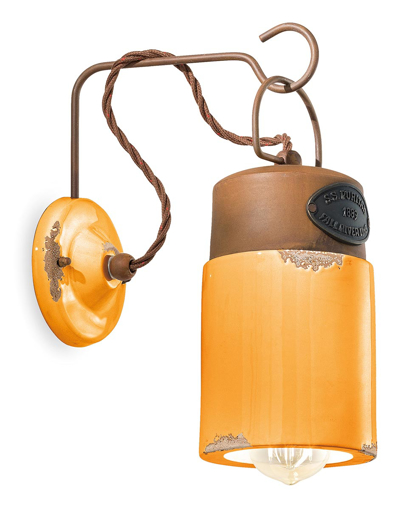 Immagine di Industrial applique  wall lampvintage giallo  vintage yellow - 1 x max 30w e27 - ip20