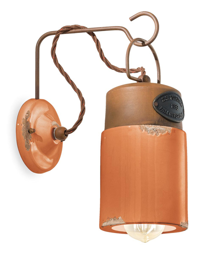 Immagine di Industrial applique  wall lampvintage arancio  vintage orange - 1 x max 30w e27 - ip20