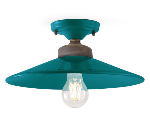 Immagine di Colors plafoniera d.30  ceiling lamp d.30verde petrolio  green oil - 1 x max 77w e27 - ip20