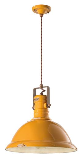 Immagine di Industrial sospensione d.40   pendant d.40vintage giallo  vintage yellow - 1 x max 77w e27 - ip20