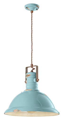 Immagine di Industrial sospensione d.40   pendant d.40vintage azzurro  vintage light blue - 1 x max 77w e27 - ip20