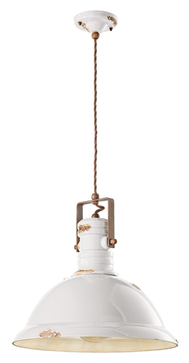 Immagine di Industrial sospensione d.40   pendant d.40vintage bianco  vintage white - 1 x max 77w e27 - ip20