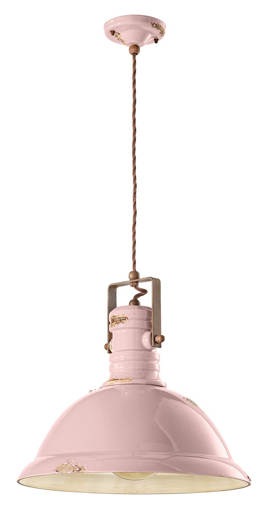 Immagine di Industrial sospensione d.40   pendant d.40vintage cipria   vintage pink  - 1 x max 77w e27 - ip20