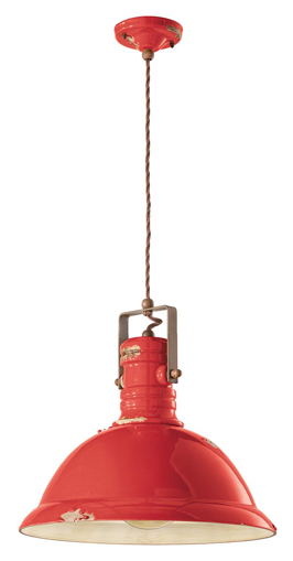 Immagine di Industrial sospensione d.40   pendant d.40vintage rosso  vintage red - 1 x max 77w e27 - ip20