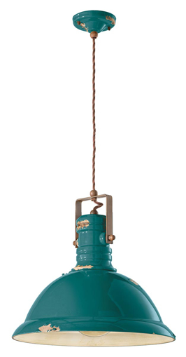 Immagine di Industrial sospensione d.40   pendant d.40vintage verde  vintage green oil - 1 x max 77w e27 - ip20