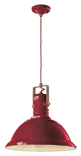 Immagine di Industrial sospensione d.40   pendant d.40vintage bordeaux  vintage bordeaux - 1 x max 77w e27 - ip20