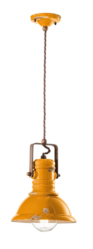 Immagine di Industrial sospensione d.23  pendant d.23vintage giallo  vintage yellow - 1 x max 53w e27 - ip20