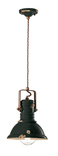 Immagine di Industrial sospensione d.23  pendant d.23vintage nero  vintage black - 1 x max 53w e27 - ip20