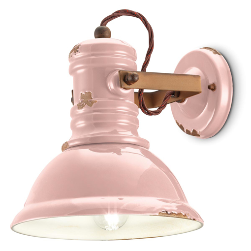 Immagine di Industrial applique  wall lamp vintage cipria   vintage pink  - 1 x max 53w e27 - ip20