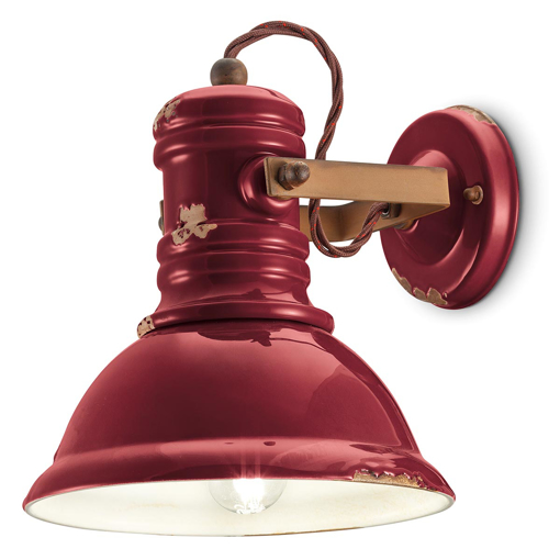 Immagine di Industrial applique  wall lamp vintage bordeaux  vintage bordeaux - 1 x max 53w e27 - ip20