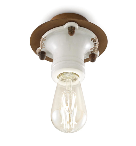 Immagine di Pipes plafoniera   ceiling lamp without junction holevintage bianco  vintage white - 1 x max 105w e27 - ip20