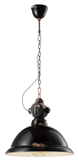 Immagine di Industrial sospensione  pendantvintage nero  vintage black - 1 x max 105w e27 - ip20