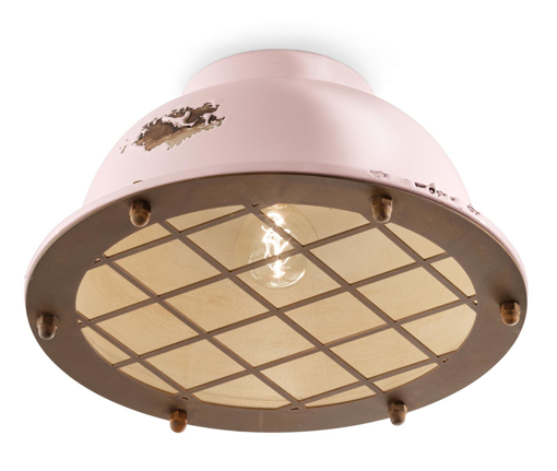 Immagine di Industrial plafoniera   ceiling lampvintage cipria   vintage pink  - 1 x max 105w e27 - ip20