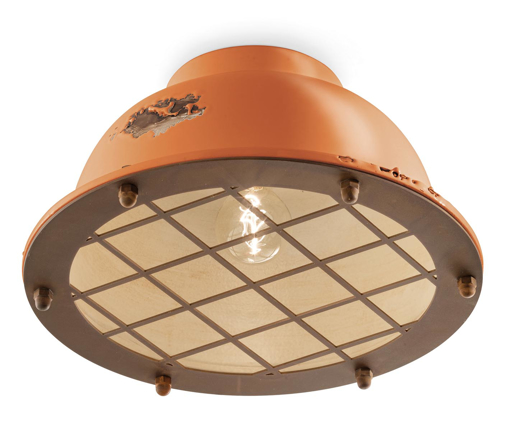 Immagine di Industrial plafoniera   ceiling lampvintage arancio  vintage orange - 1 x max 105w e27 - ip20