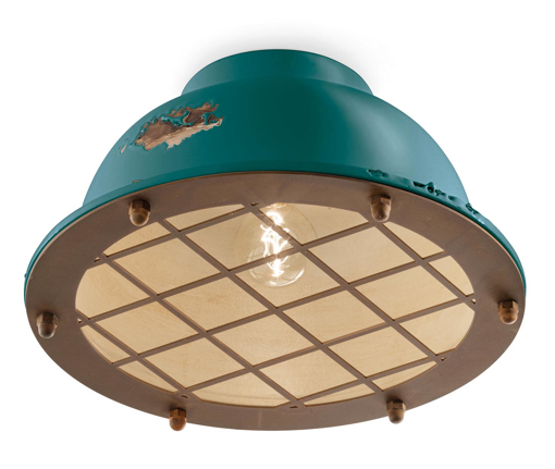 Immagine di Industrial plafoniera   ceiling lampvintage verde  vintage green oil - 1 x max 105w e27 - ip20