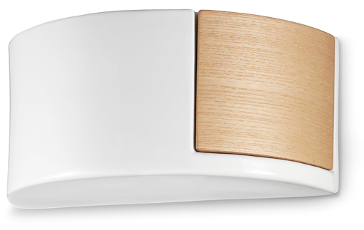 Immagine di Mateca applique con legno  halogen wall lampsmalto bianco  glazed white - 1 x max 120w r7s 78mm - ip20