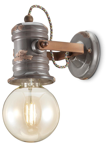 Immagine di Urban applique  wall lampvintage tortora  vintage dove gray - 1 x max 53w e27 - ip20