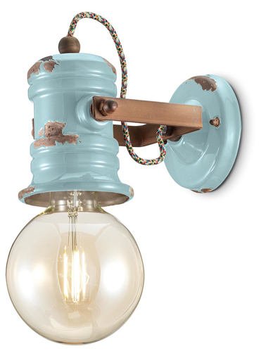 Immagine di Urban applique  wall lampvintage azzurro  vintage light blue - 1 x max 53w e27 - ip20