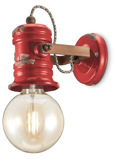 Immagine di Urban applique  wall lampvintage rosso  vintage red - 1 x max 53w e27 - ip20