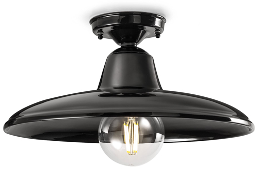 Immagine di B&w plafoniera  ceiling lamp d.35smalto nero  glazed black - 1 x max 77w e27 - ip20