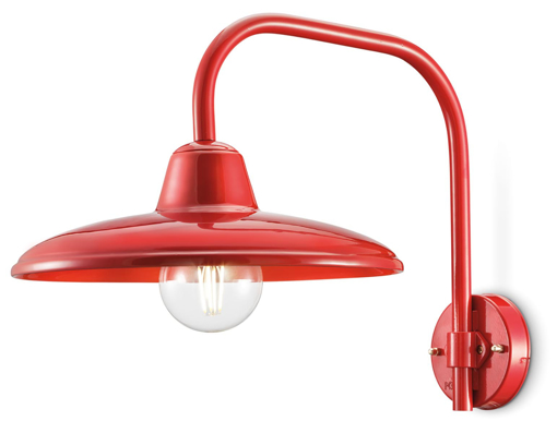 Immagine di B&w applique  wall lamp d.35smalto rosso  glazed red - 1 x max 77w e27 - ip20