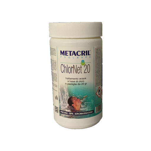 Immagine di Chlornet 20 trattamento acqua a base di cloro 1kg metacril 41501001