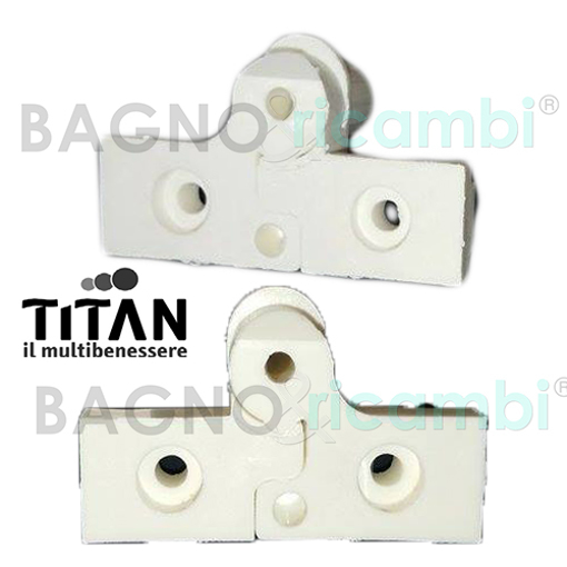 Immagine di Ricambio coppia cerniera porta cabina doccia bianca titan caskp2bt04