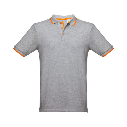 Immagine di Thc rome. polo "slim fit" da uomo grigio chiaro mélange l