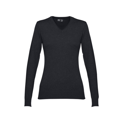 Immagine di Thc milan women. maglione con scollo a "v" da donna nero l