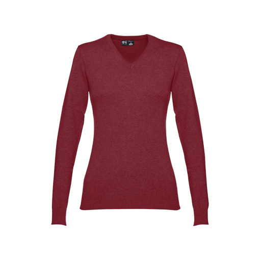 Immagine di Thc milan women. maglione con scollo a "v" da donna bordeaux l