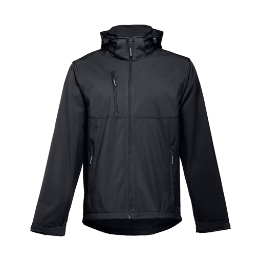 Immagine di Thc zagreb. giacca softshell da uomo, con cappuccio rimovibile nero xl