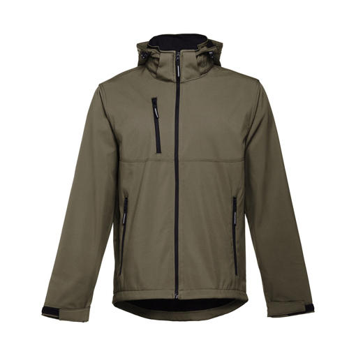 Immagine di Thc zagreb. giacca softshell da uomo, con cappuccio rimovibile verde militare l