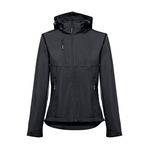 Immagine di Thc zagreb women. giacca softshell da donna, con cappuccio rimovibile nero l