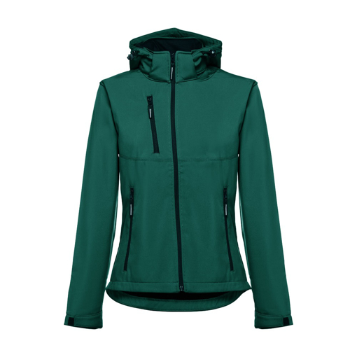 Immagine di Thc zagreb women. giacca softshell da donna, con cappuccio rimovibile verde scuro l