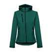 Immagine di Thc zagreb women. giacca softshell da donna, con cappuccio rimovibile verde scuro m