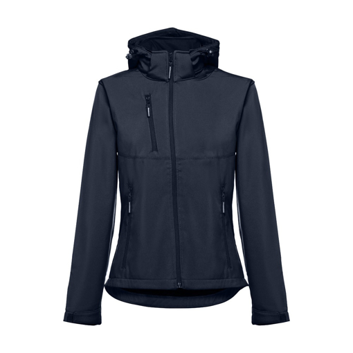 Immagine di Thc zagreb women. giacca softshell da donna, con cappuccio rimovibile blu scuro l