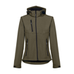 Immagine di Thc zagreb women. giacca softshell da donna, con cappuccio rimovibile verde militare l